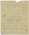 John Entwistle Handwritten Lyrics for ''I'm So Scared''